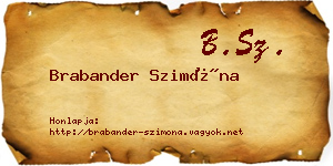 Brabander Szimóna névjegykártya